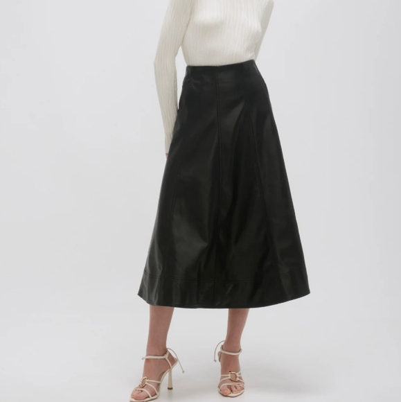 Zara A-Line Faux Leather Skirt - Picture 1 of 5